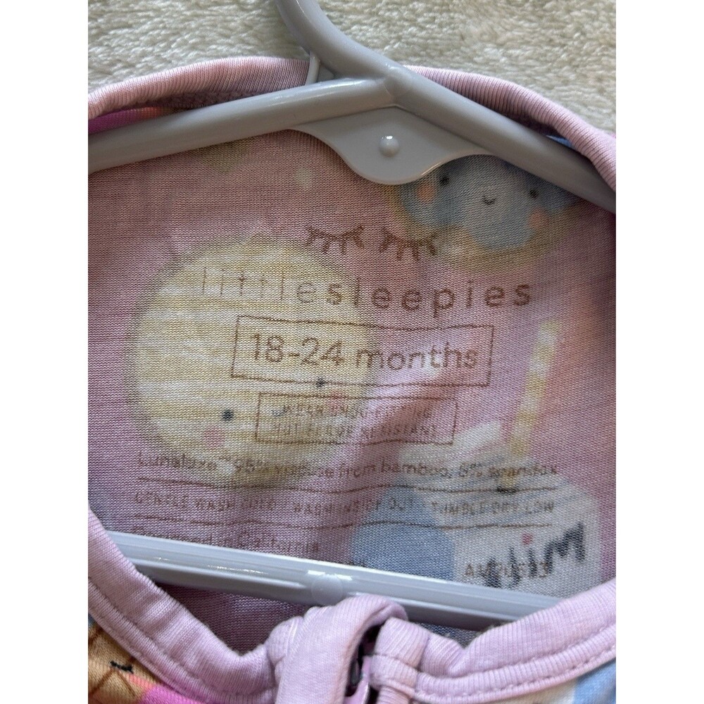 Little Sleepies Baby Pajamas One Piece 18 24 months Bamboo Zipper Milk Cookies - Picture 8 of 8